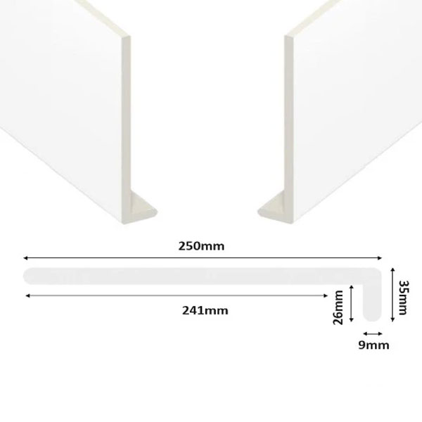 Window Sill Capping Covers Square Edge - 1.25m 