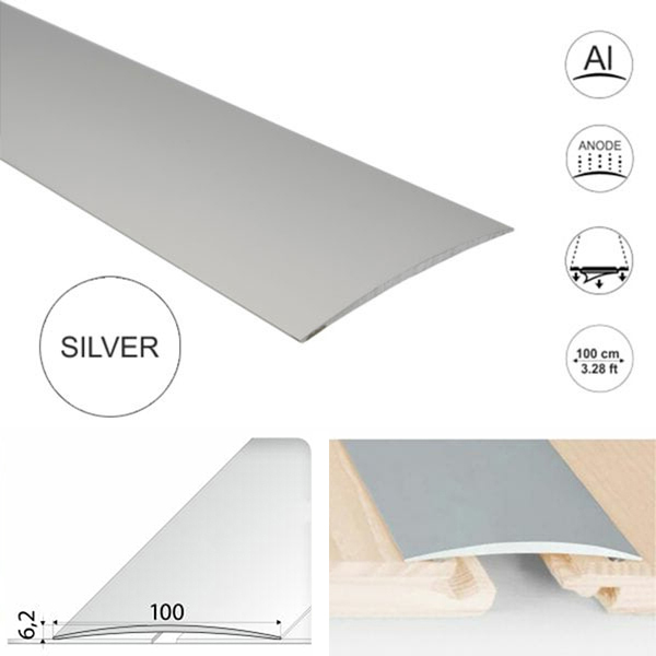 100mm Aluminium Self Adhesive Door Threshold Floor Trim for  wooden, laminate, vinyl, Tiled Floors