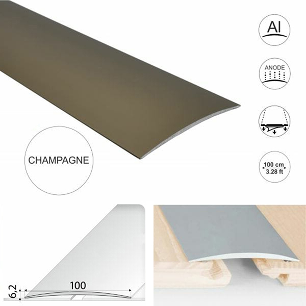 100mm Aluminium Self Adhesive Door Threshold Floor Trim for  wooden, laminate, vinyl, Tiled Floors