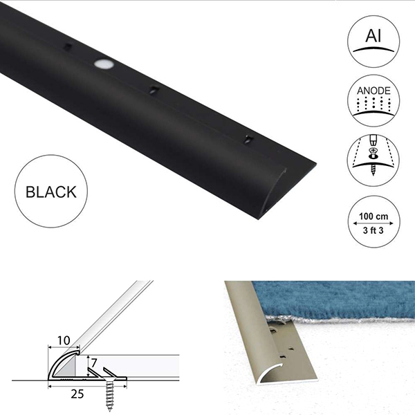 10mm Wide Carpet Profile Joining carpet to vinyl Anodised coated