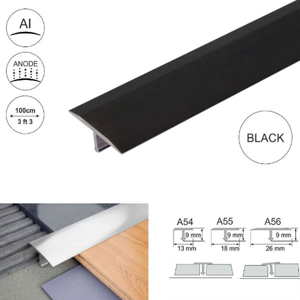 13mm Anodised Aluminium Door Threshold Trim T Bar Transition Strip For Tiles