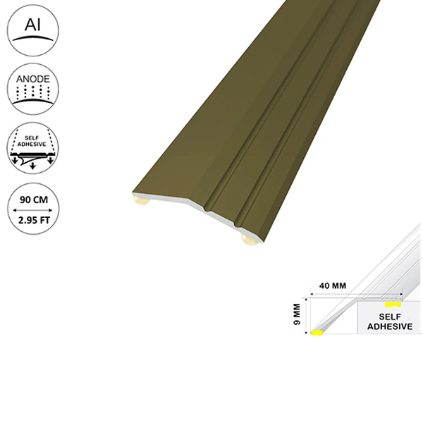 16mm Self Adhesive Aluminium Door Trim For Laminate Floors at Different Levels 