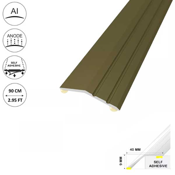 16mm Self Adhesive Aluminium Door Trim For Laminate Floors at Different Levels 