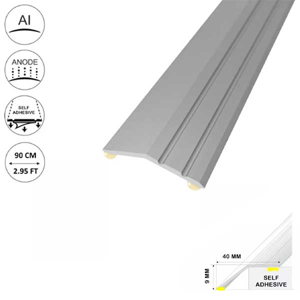 16mm Self Adhesive Aluminium Door Trim For Laminate Floors at Different Levels 