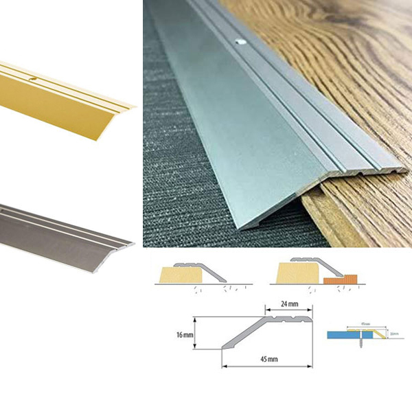 16mm Self Adhesive Aluminium Door Trim For Laminate Floors at Different Levels 