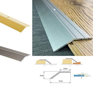 16mm Self Adhesive Aluminium Door Trim For Laminate Floors at Different Levels 