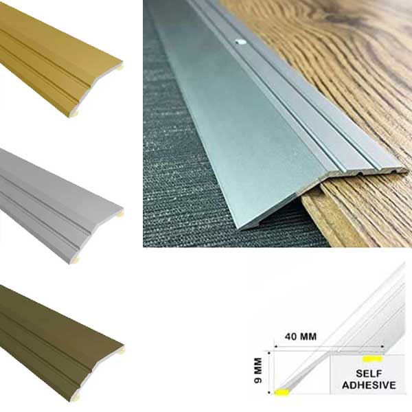 Aluminium Self Adhesive Door Floor Trim For Different Surface Levels 