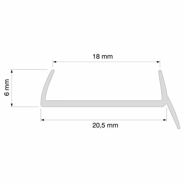 18mm Pvc Kitchen Plinth Sealing Strip