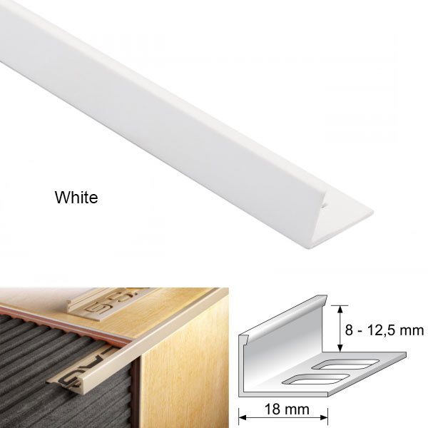 18mm PVC Straight Edge L Shaped Tile Trim