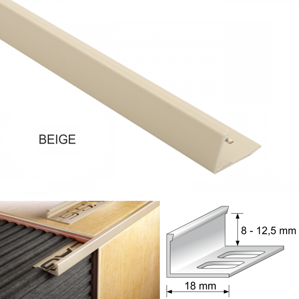 18mm PVC Straight Edge L Shaped Tile Trim