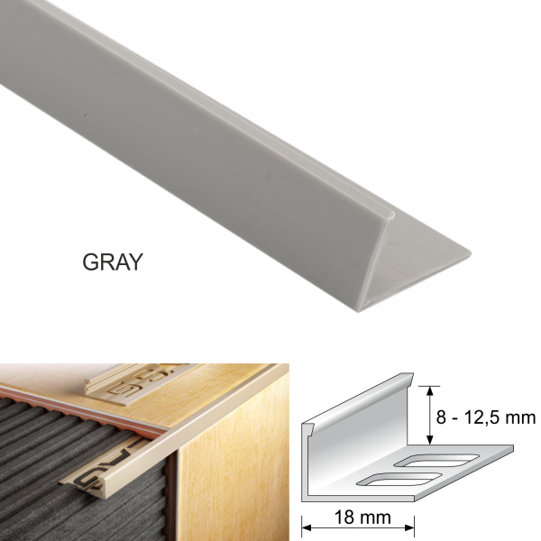 18mm PVC Straight Edge L Shaped Tile Trim