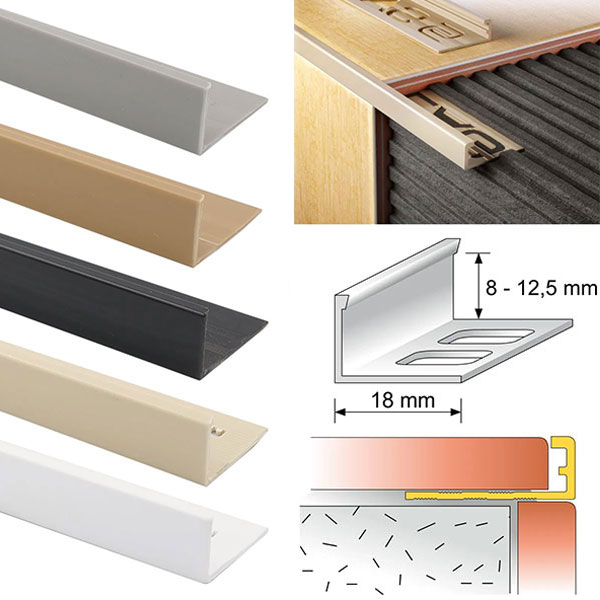 18mm PVC Straight Edge L Shaped Tile Trim