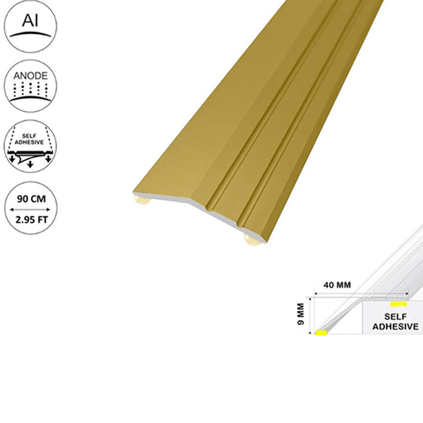 1m Anodised Aluminium Door Floor Bar Edge Trim Threshold Ramp Self Adhesive