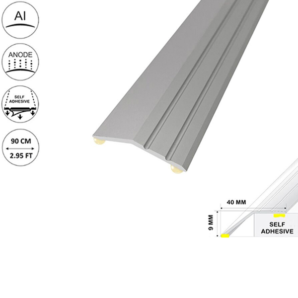 1m Anodised Aluminium Door Floor Bar Edge Trim Threshold Ramp Self Adhesive