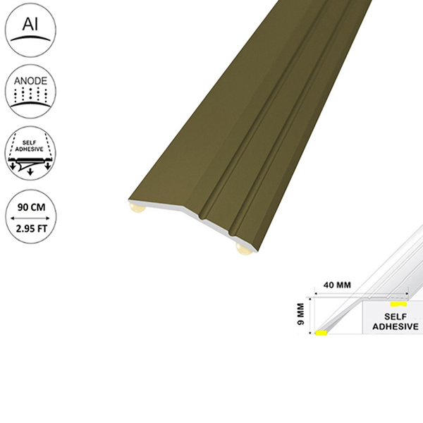 1m Anodised Aluminium Door Floor Bar Edge Trim Threshold Ramp Self Adhesive