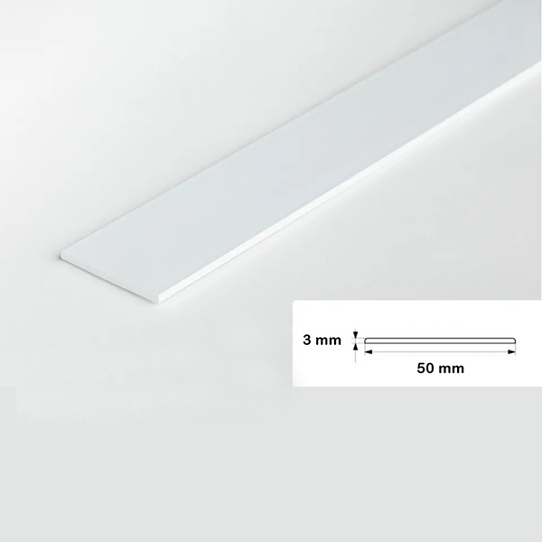 Durable PVC Flat Bar Trim Architrave Cover - 2.5 Meter Long