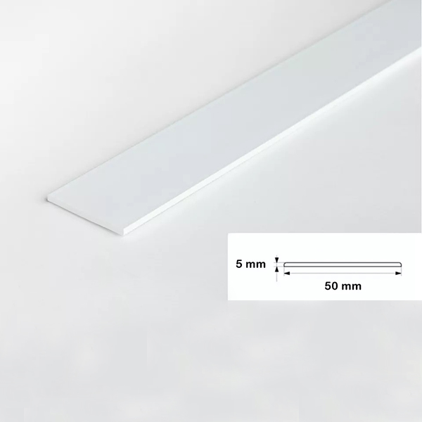 Durable PVC Flat Bar Trim Architrave Cover - 2.5 Meter Long