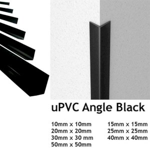 2.9m Black Plastic PVC Corner 90 Degree Angle Trim