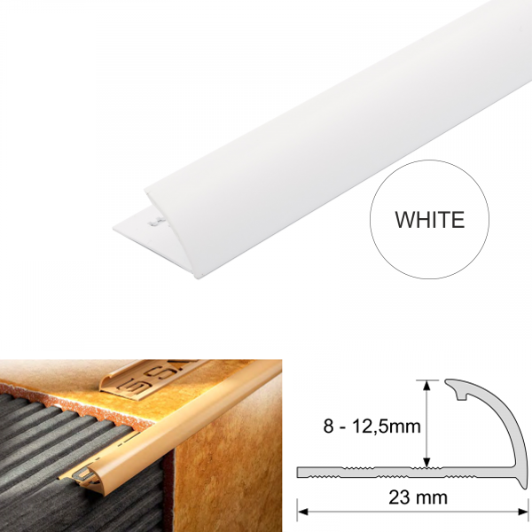 23mm Round Edge PVC Tile Trims Quadrant Tile