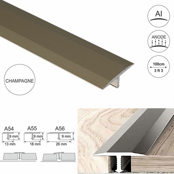 26mm Anodised Aluminium Threshold Trim T Bar Transition Trim For Tiles