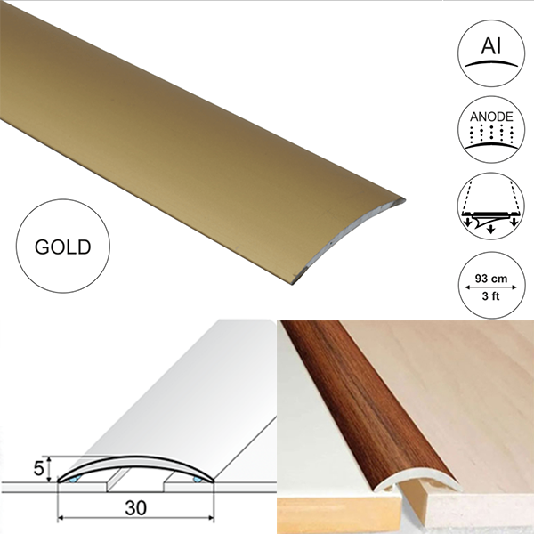 30mm Wide Anodised Aluminium Self Adhesive Door Threshold  floor trim