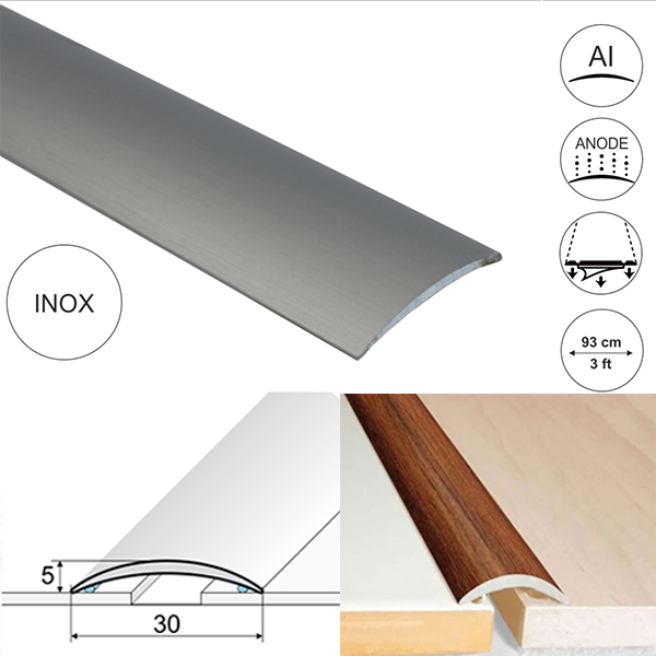 30mm Wide Anodised Aluminium Self Adhesive Door Threshold  floor trim