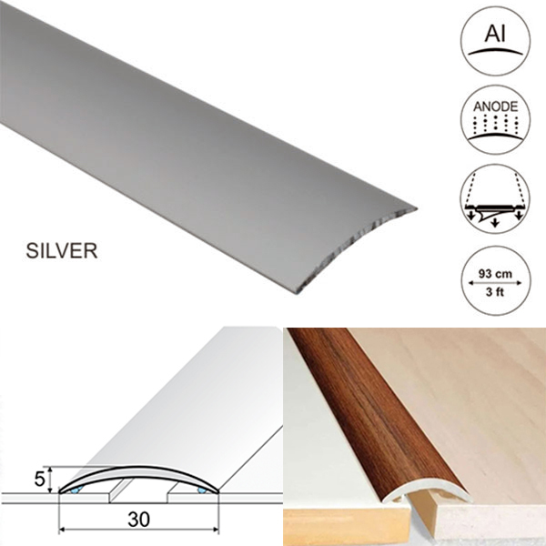 30mm Wide Anodised Aluminium Self Adhesive Door Threshold  floor trim