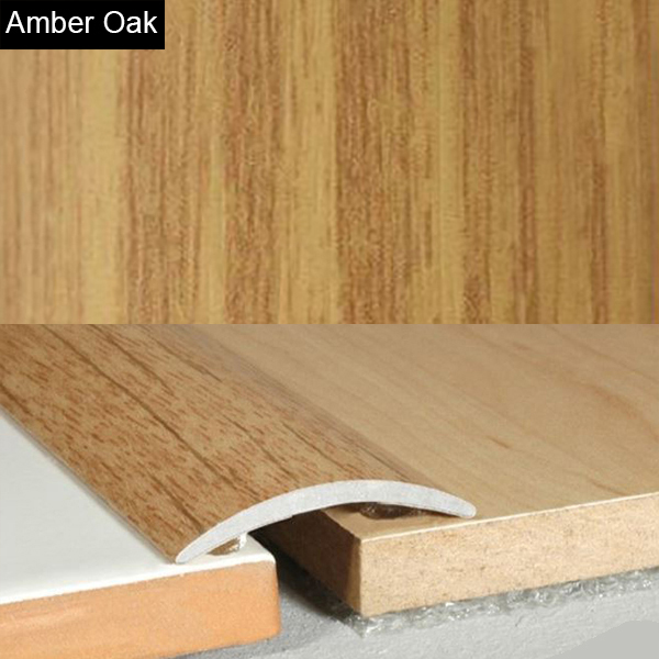 30mm Wood Effect Aluminium Floor Edging Bar Strip Trim Threshold Self Adhesive