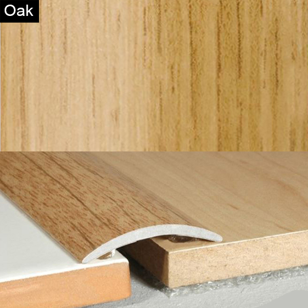 30mm Wood Effect Aluminium Floor Edging Bar Strip Trim Threshold Self Adhesive