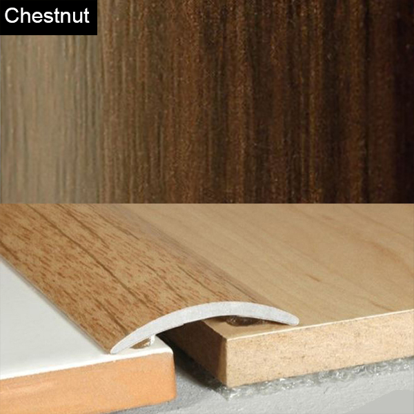 30mm Wood Effect Aluminium Floor Edging Bar Strip Trim Threshold Self Adhesive