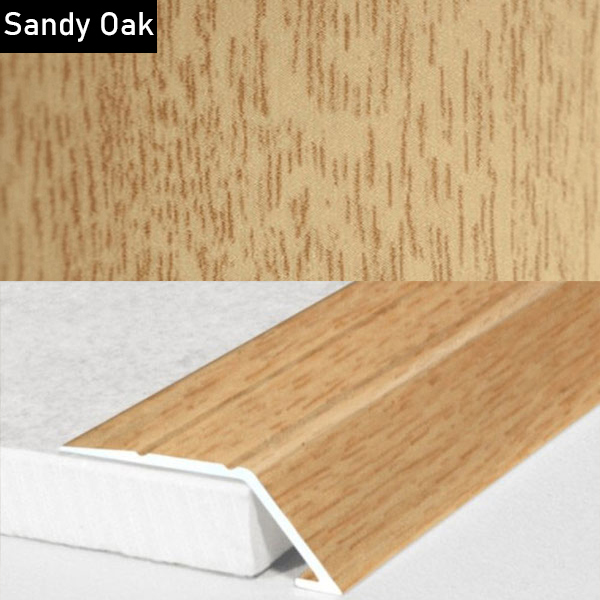 31mm Self Adhesive Aluminium Wood Effect door Threshold Ramp