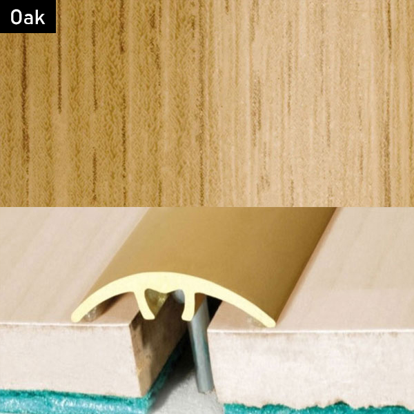 32mm Aluminium Wood Effect Door Threshold for Connecting Wooden, Laminate, Carpet, Vinly Floors