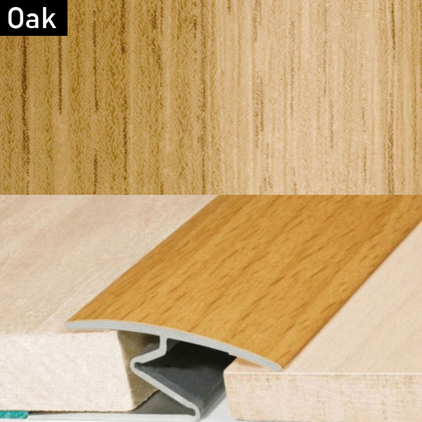 32mm Aluminium Wood Effect Door Thresholds For Vinyl, Carpet, Laminate, Wooden Floors