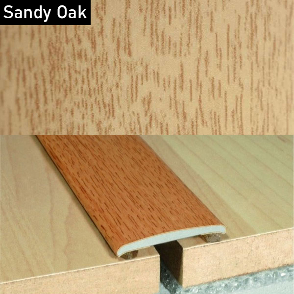 35mm Flat Aluminium Wood Effect Door Threasholds Self Adhesive