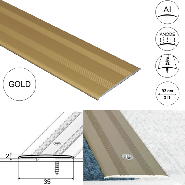 35mm Wide Heavy Duty Aluminum Door Threshold For Carpet Floor