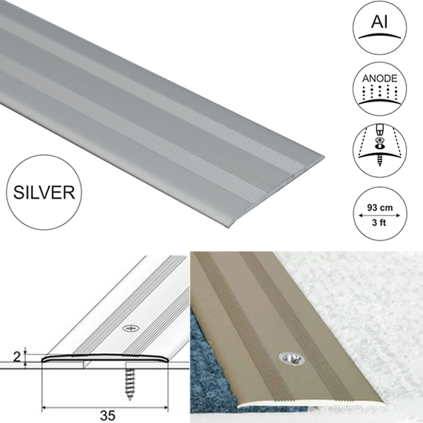 35mm Wide Heavy Duty Aluminum Door Threshold For Carpet Floor