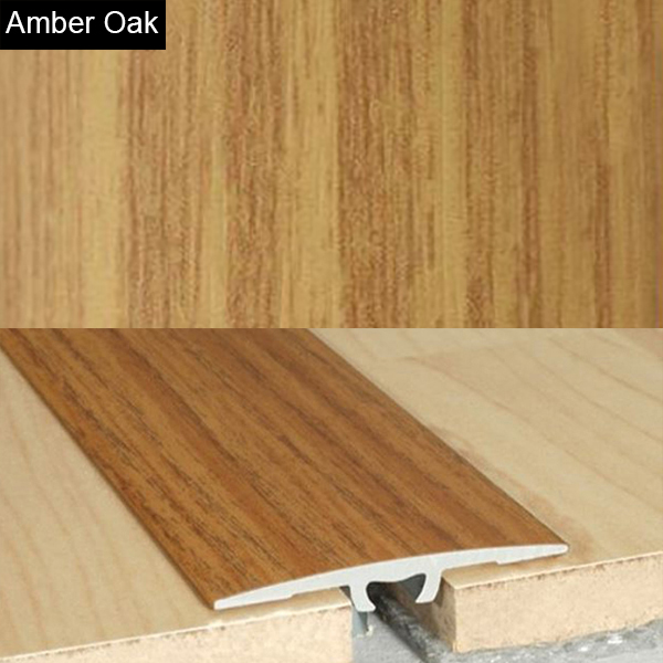 36mm wide Aluminium Wood Effect Door Floor Bar Edge Trim Threshold