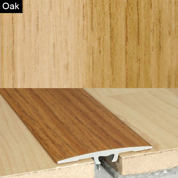 36mm wide Aluminium Wood Effect Door Floor Bar Edge Trim Threshold