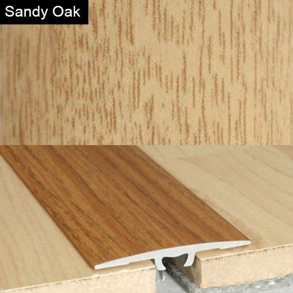 36mm wide Aluminium Wood Effect Door Floor Bar Edge Trim Threshold