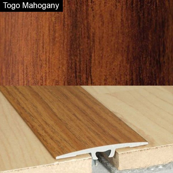 36mm wide Aluminium Wood Effect Door Floor Bar Edge Trim Threshold