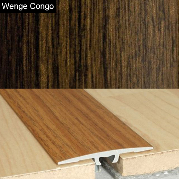 36mm wide Aluminium Wood Effect Door Floor Bar Edge Trim Threshold