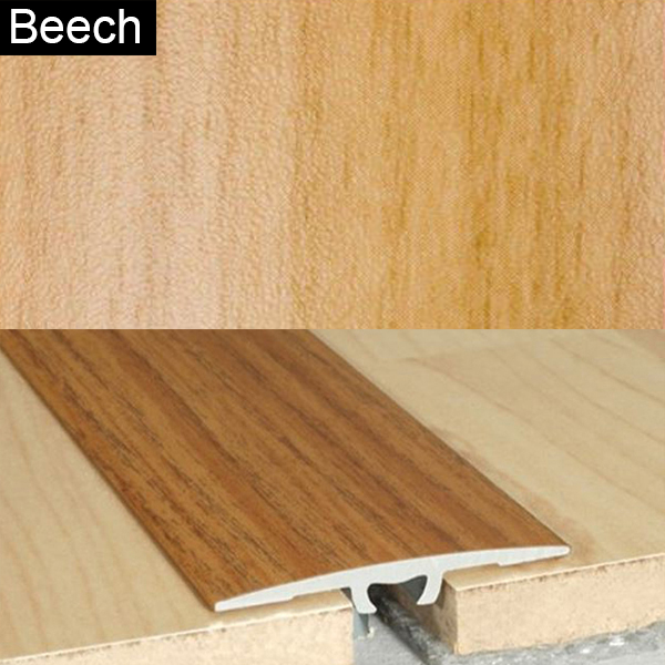 36mm wide Aluminium Wood Effect Door Floor Bar Edge Trim Threshold