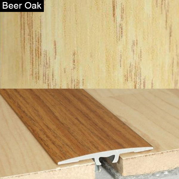 36mm wide Aluminium Wood Effect Door Floor Bar Edge Trim Threshold