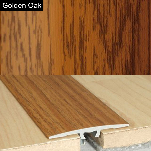 36mm wide Aluminium Wood Effect Door Floor Bar Edge Trim Threshold