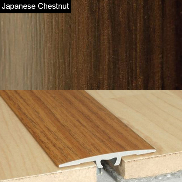 36mm wide Aluminium Wood Effect Door Floor Bar Edge Trim Threshold