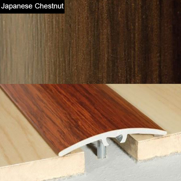 40mm Aluminium Wood Effect Door Floor Bar Edge Trim Threshold