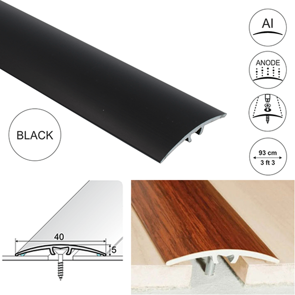 40mm Anodised Aluminium Door Threshold for connecting wooden, laminate, carpet, vinyl or tiled floors