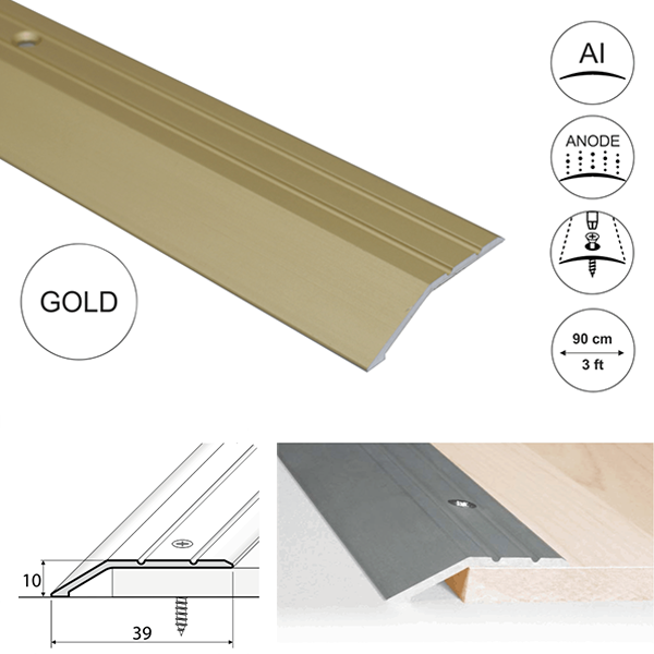 40mm Wide Aluminium Door Floor Trim Carpet Thresholds Ramp