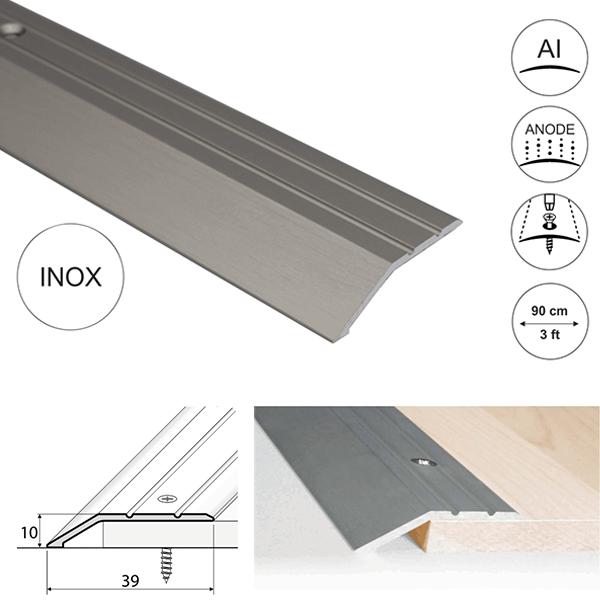 40mm Wide Aluminium Door Floor Trim Carpet Thresholds Ramp