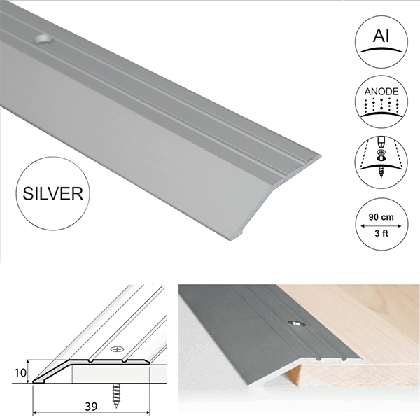 40mm Wide Aluminium Door Floor Trim Carpet Thresholds Ramp